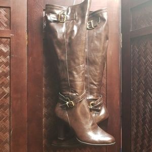 AVENUE Brown Heeled  Boots 12Wide